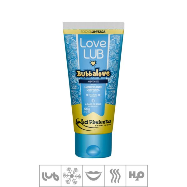 Lubrificante Beijável Love Lub Bubbalove 60g – Menta Ice - 614713