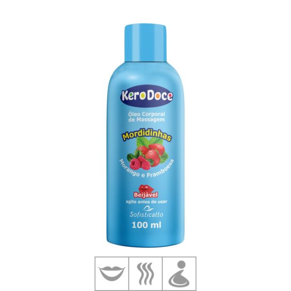 Óleo Para Massagem Beijável Kero Doce 100ml – Morango e Framboesa - 409774