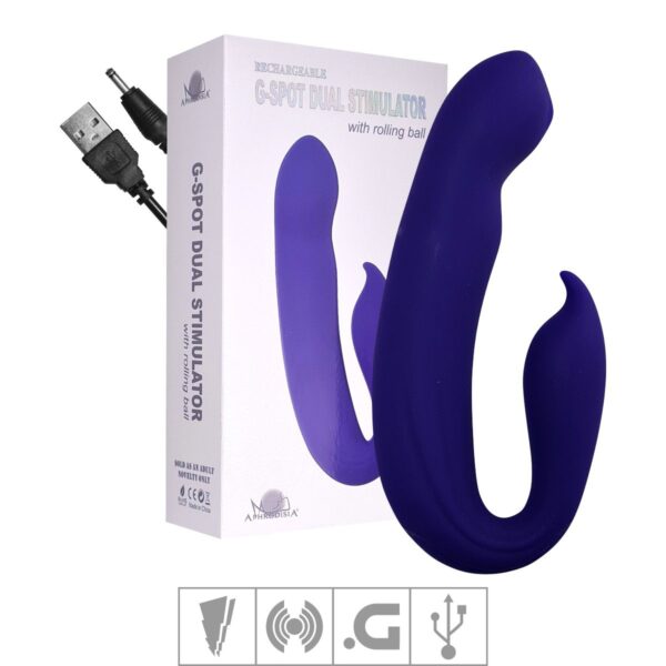 Vibrador Ponto G Com Estimulador Aphrodisia VP – Roxo - 682014